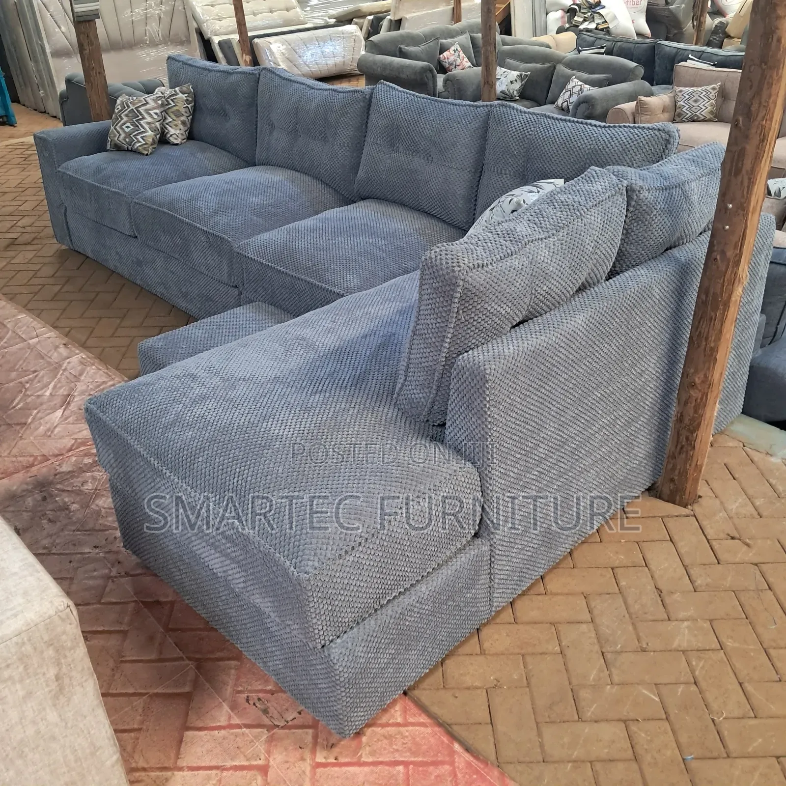 Spacious Grey L Shaped Seat(6 Seater)
