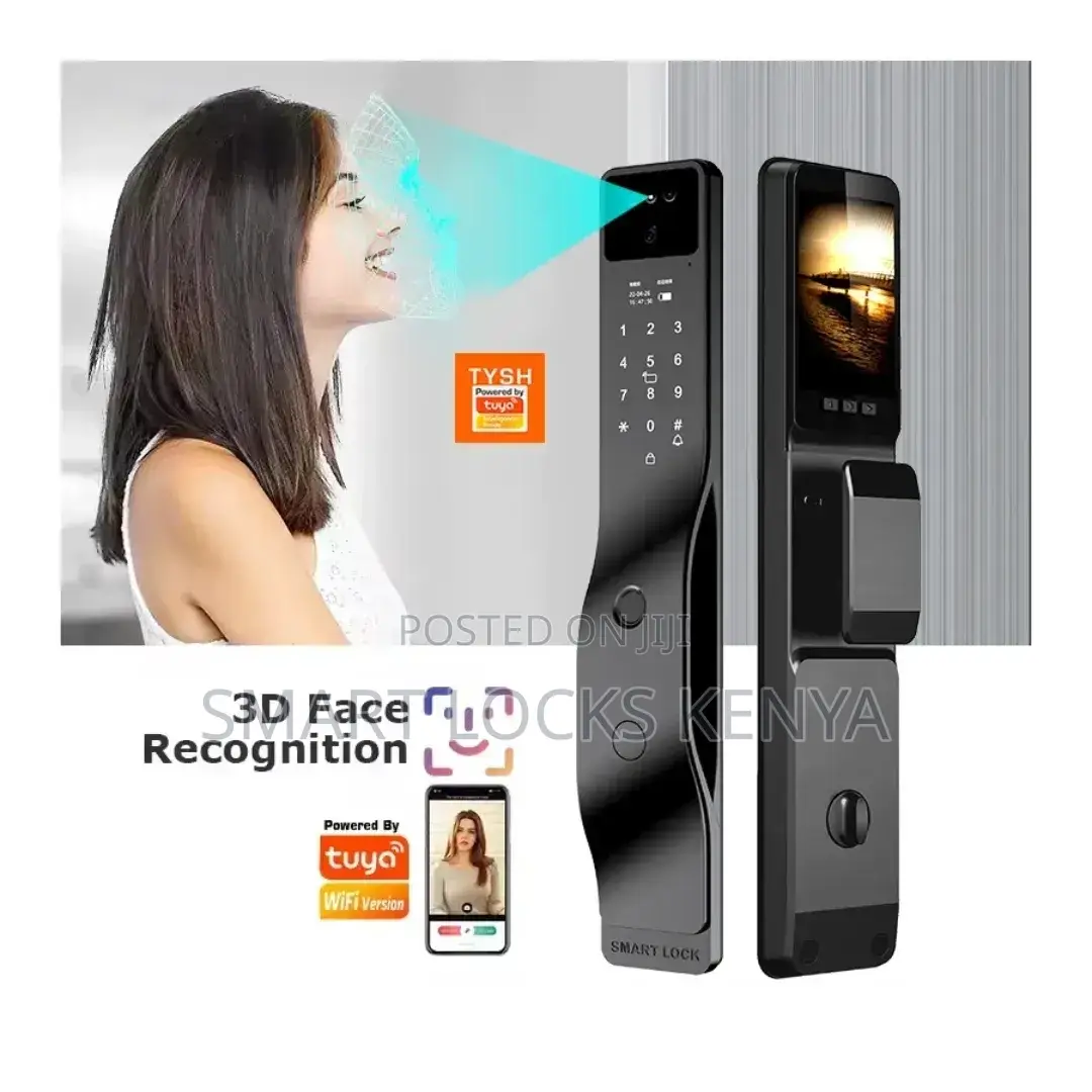 Smart Door Lock Tuya App Fingerprint Password Card 3d Face Recognition