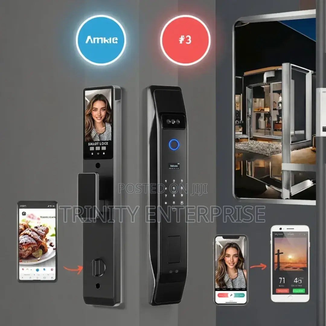 Tuya Remotely 3d Face Recognition Smart Door Lock With Camera