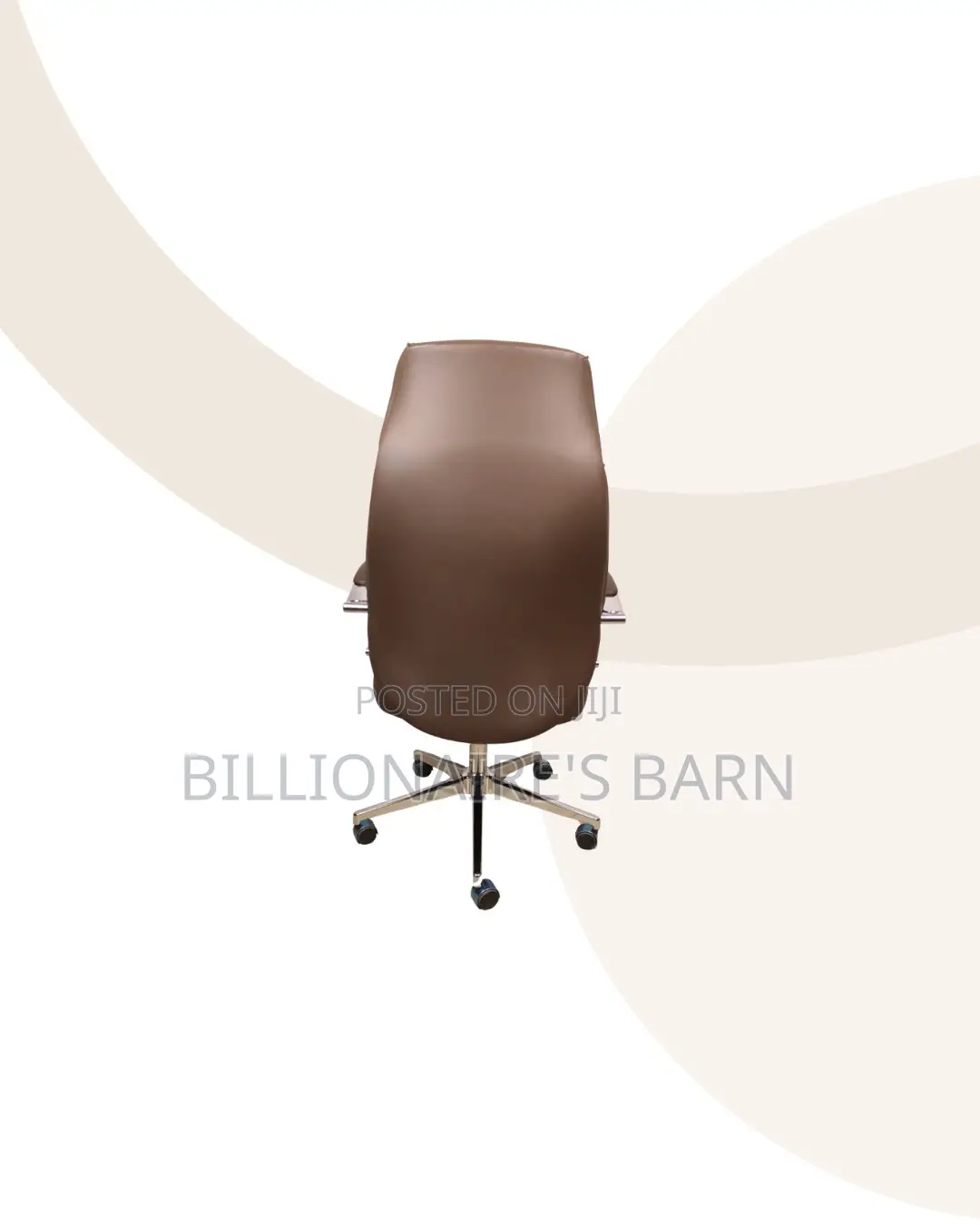 New Brown Executive Leather Office Chair High Back Chrome Base Ready