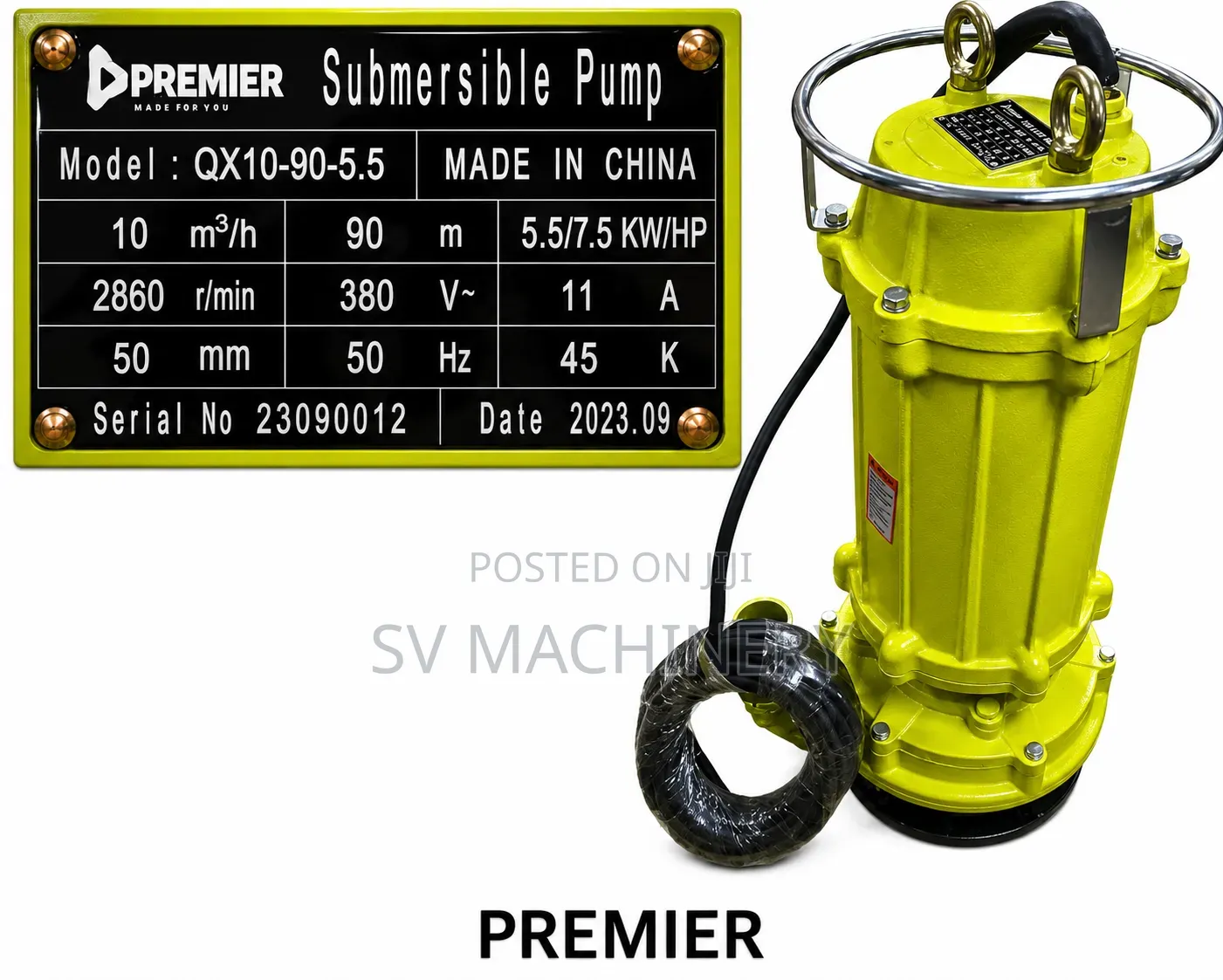 Heavy Duty 7.5hp 2" 90m Submersible Mining Pump (3 Phase)