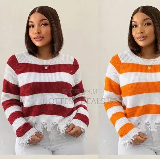 Cute Striped Sweater Tops