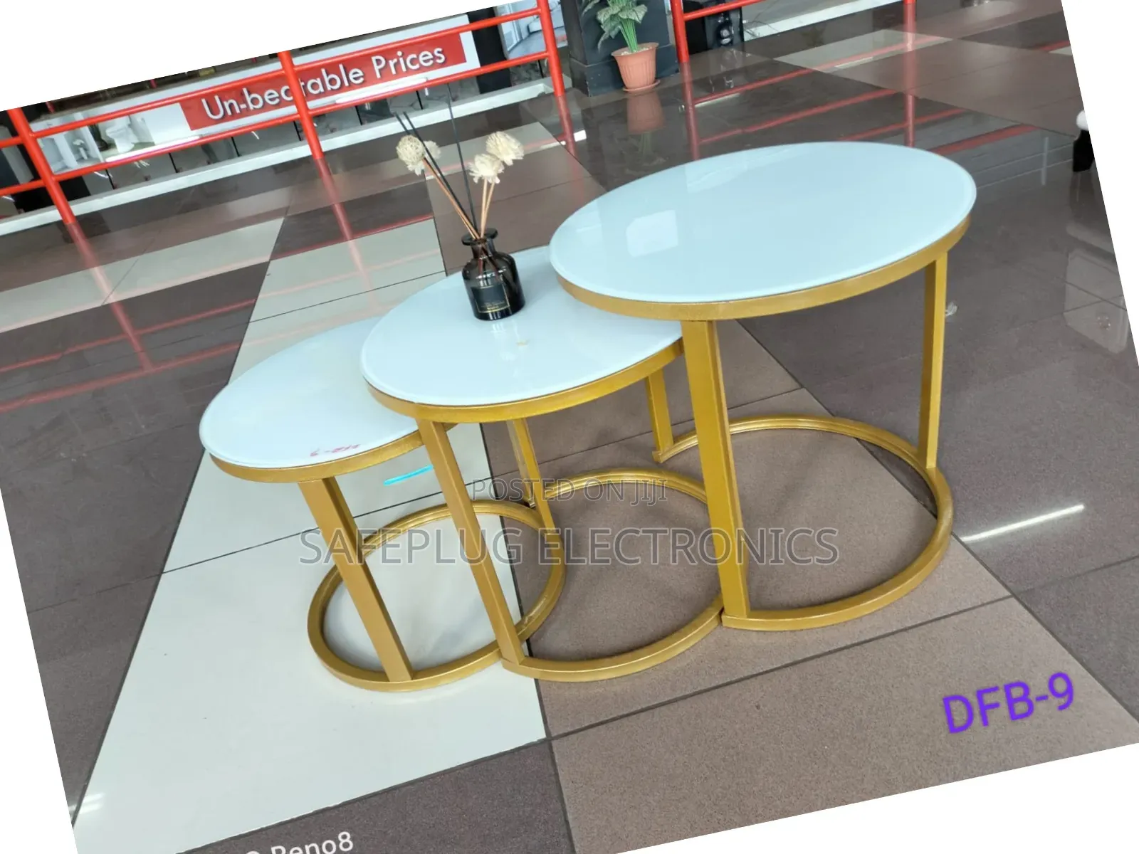 Luxury 3 in 1 Marble Nesting Coffee Table – Glass Effect Top