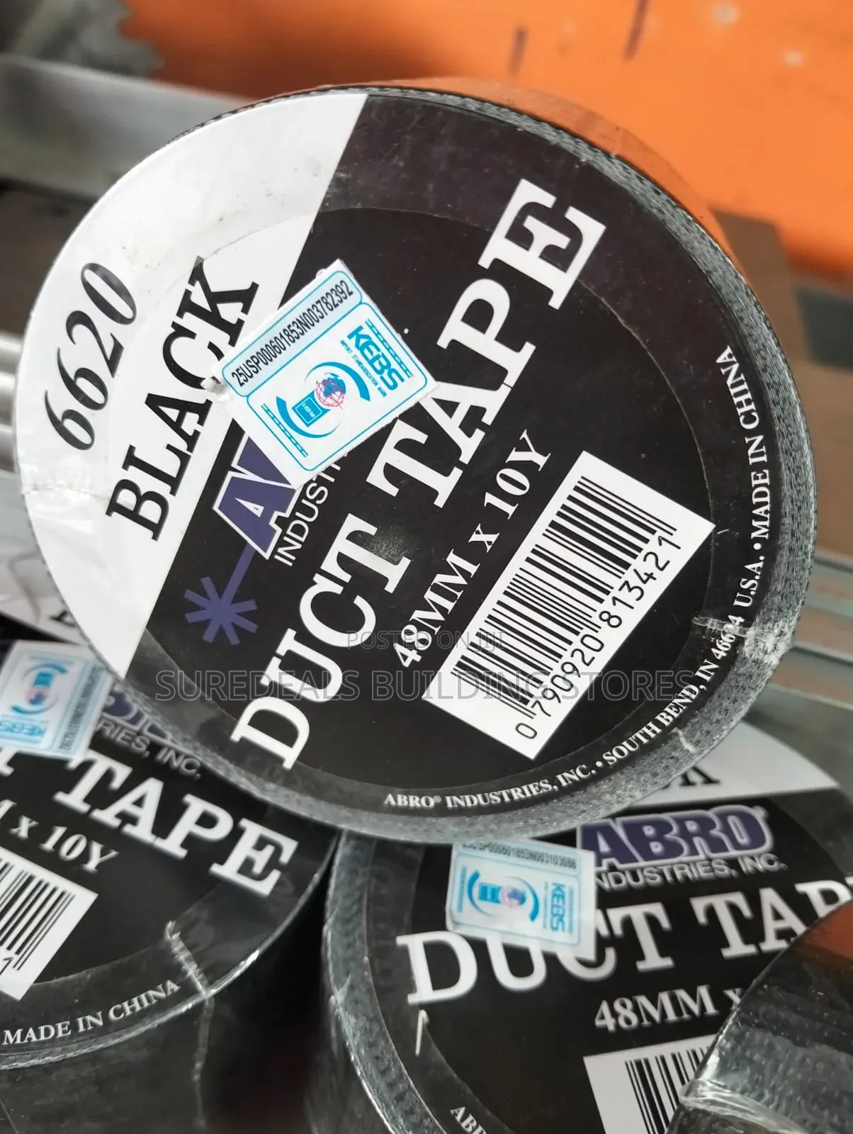 Abro Black Duct Tape Roll