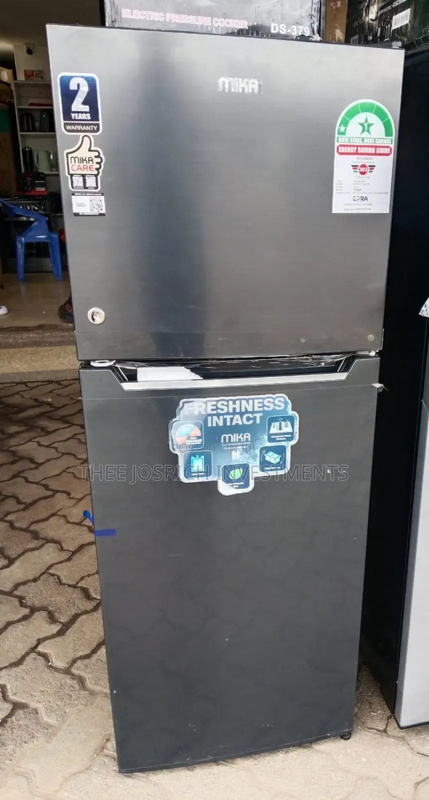 Dark Silver Mika Refrigerator 138 Litres Double Door