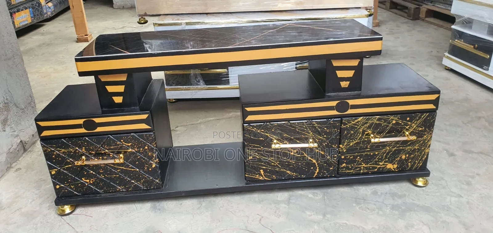 Executive Tv Stand With Marble Top