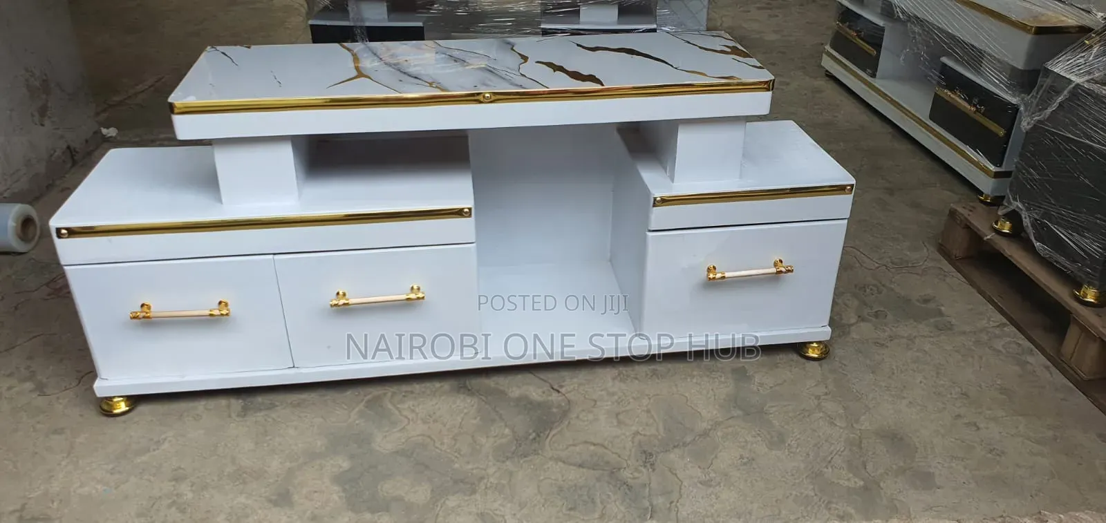 Executive Tv Stand With Marble Top