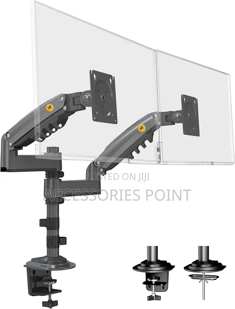 North Bayou Heavy Duty Dual Arm Monitor Desk Mount for 17 to 35 Inch
