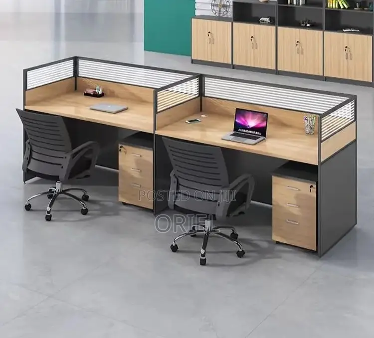Office Workstation : Straight Modular 2-Person Office Workstation