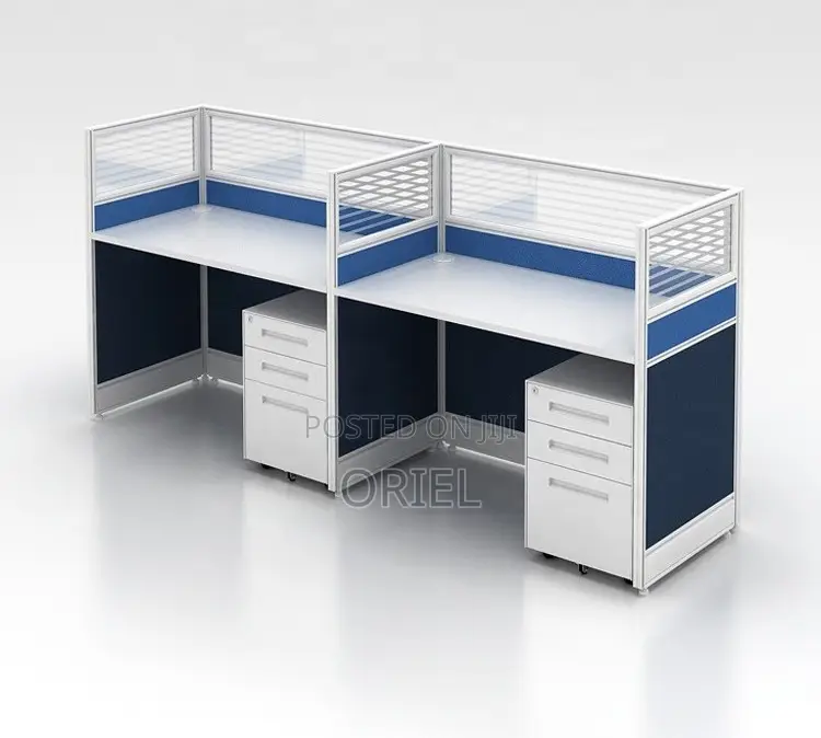 Office Workstation : Straight Modular 2-Person Office Workstation