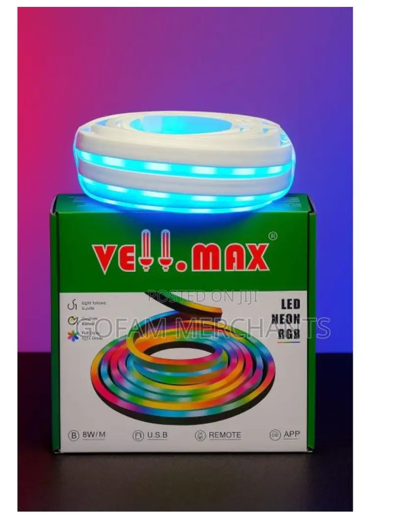 5m Rgb Led Neon Rope With Remote And App Control Neon Strip Light