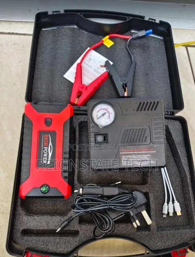 99800mah Car Jump Starter With Built in Tire Inflator and Power Bank