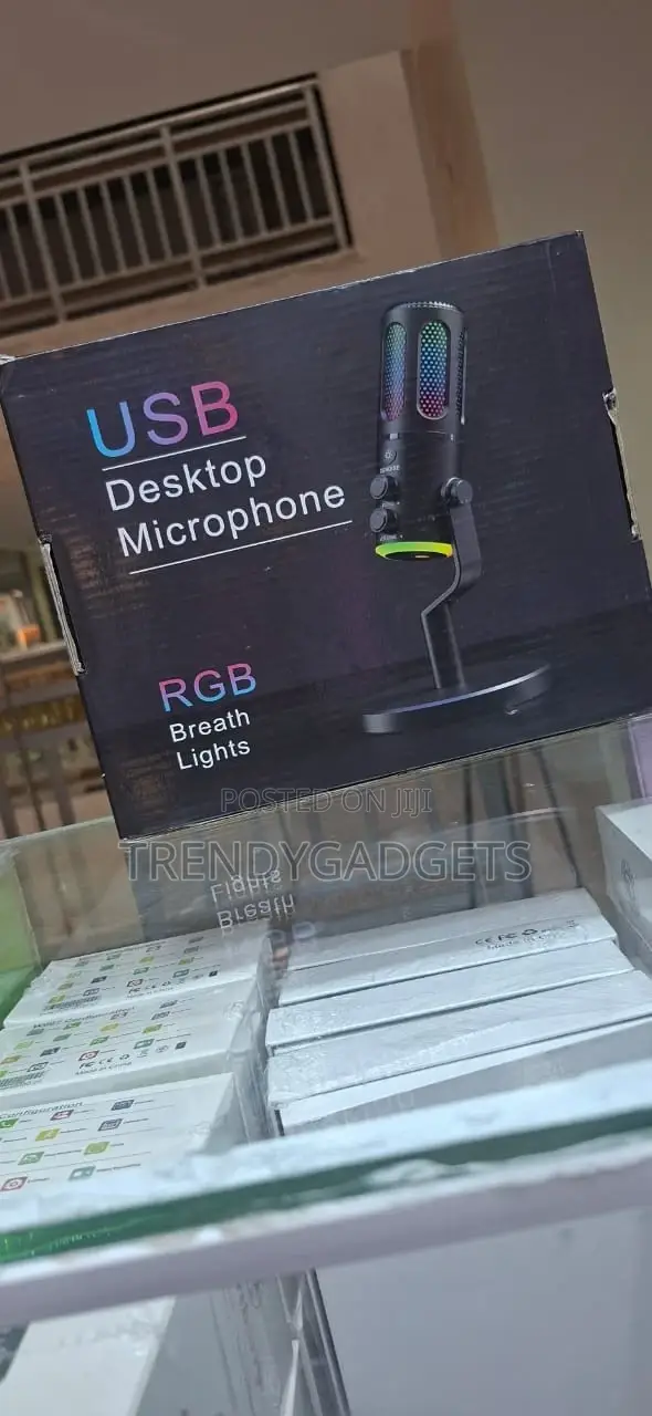 Usb Condenser Mic With RGB Breath Lights Desktop Stand