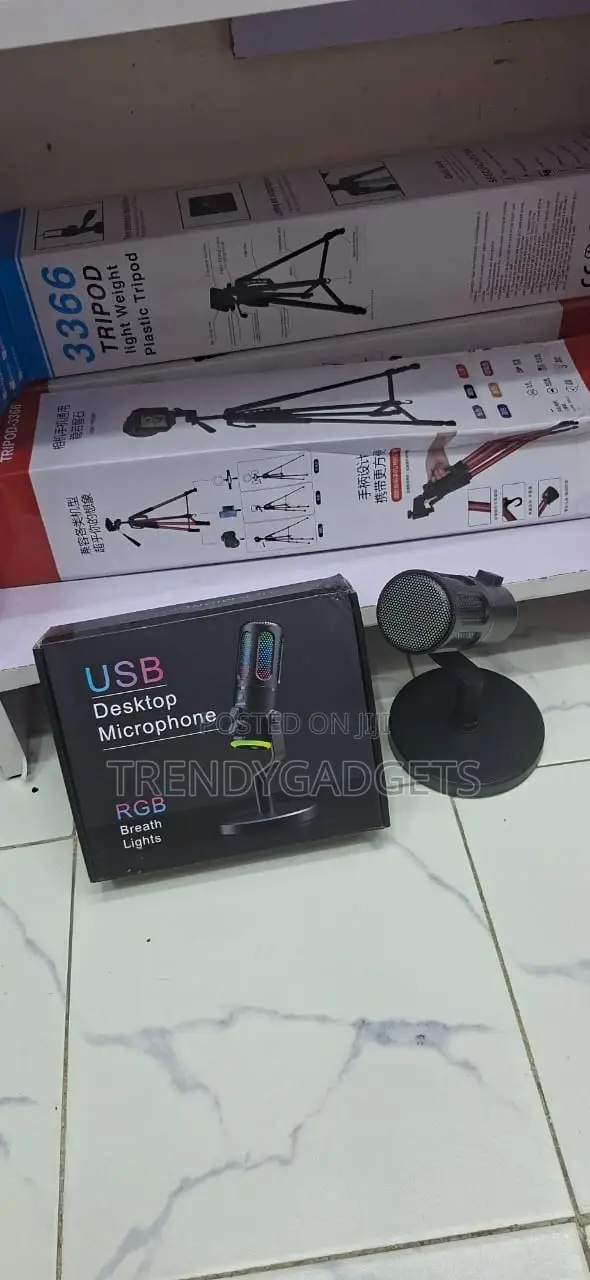 RGB Streaming Microphone Usb Desktop Stand Podcast Mic