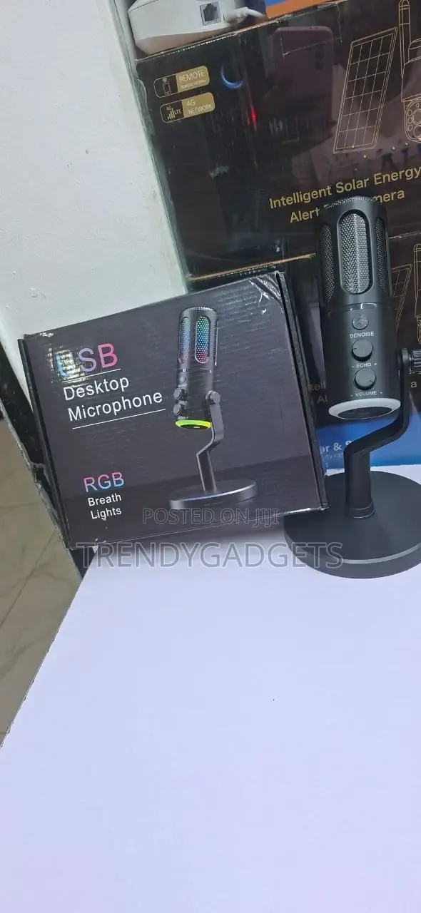 Usb Gaming Mic Rgb Lights Desktop Condenser Podcast Mic