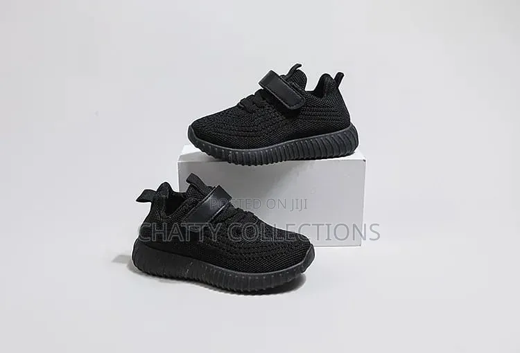 Black Sporty Unisex Kids Sneakers Size 25 to 35
