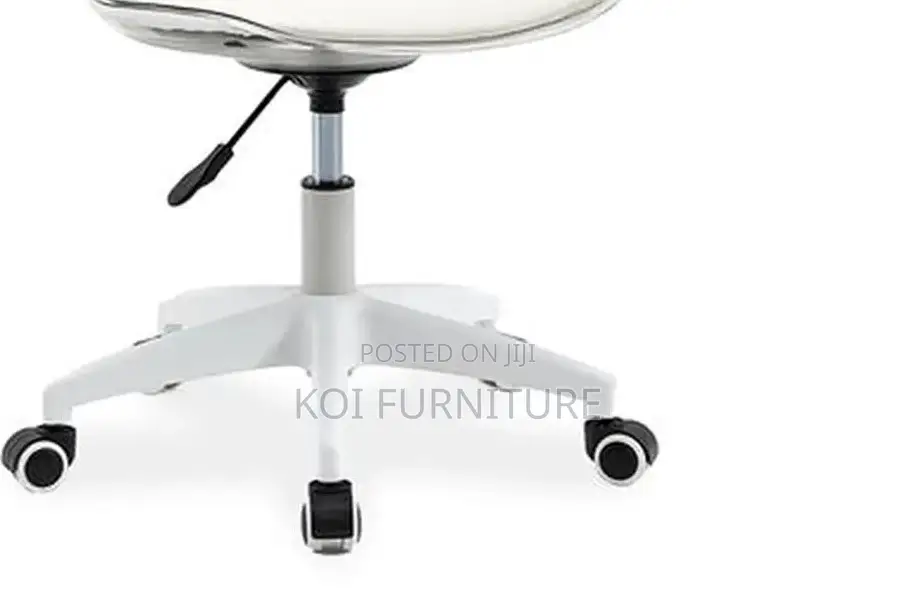 Dining Chairs; Eallard Study Dining Swivel Chair (Clear/White)