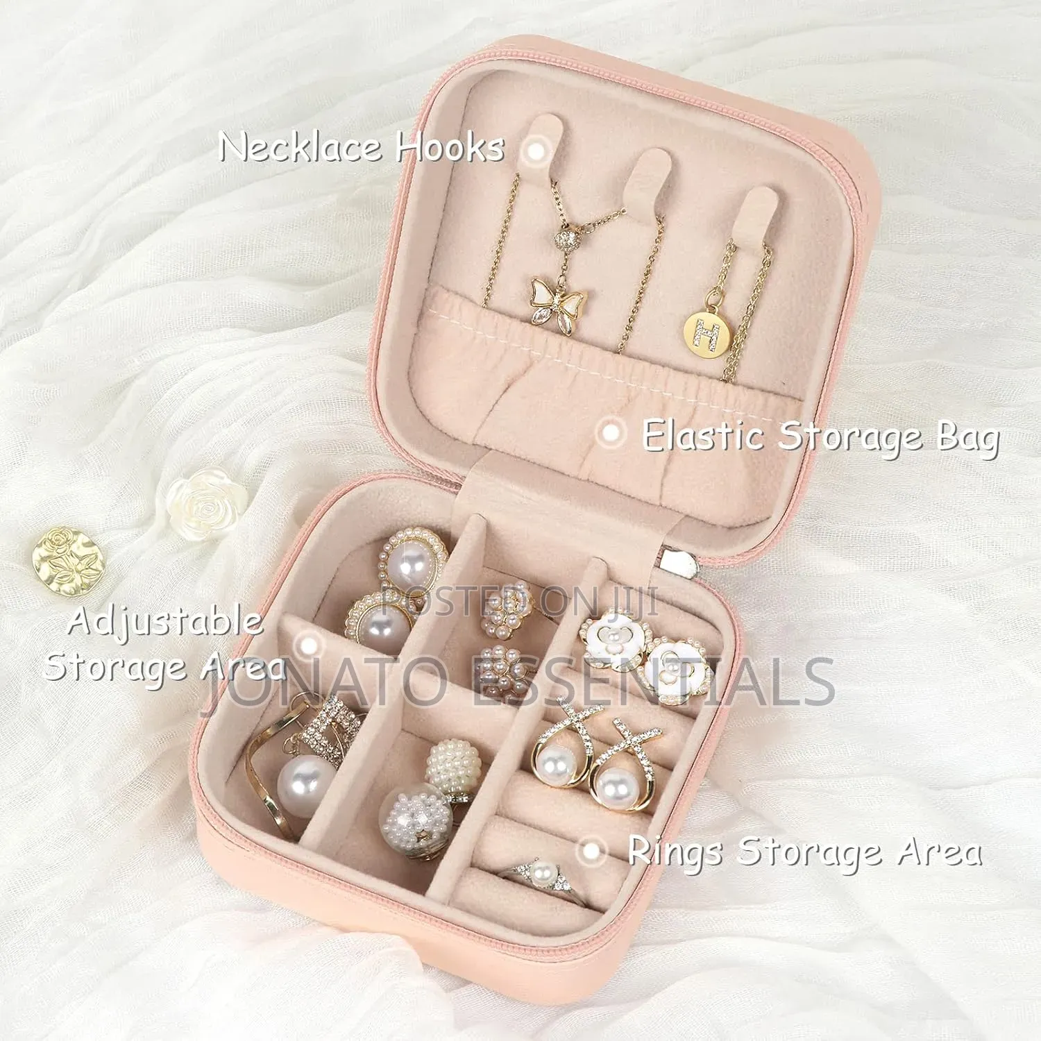 Portable Mini Travel Jewelry Box Organizer Case for Rings Earrings