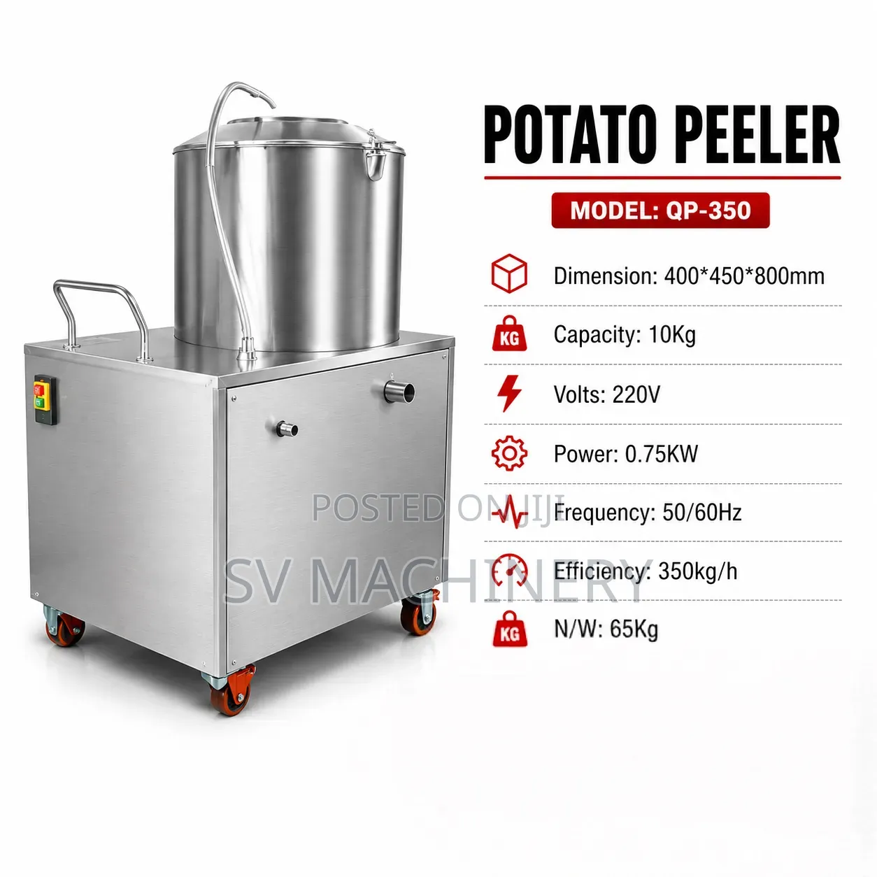 Heavy Duty 10kg Potato Peeler