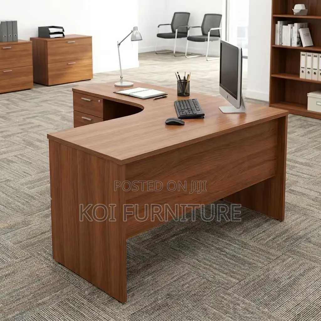 Office Desk; Curved Modern Professional Office Workspace Desk