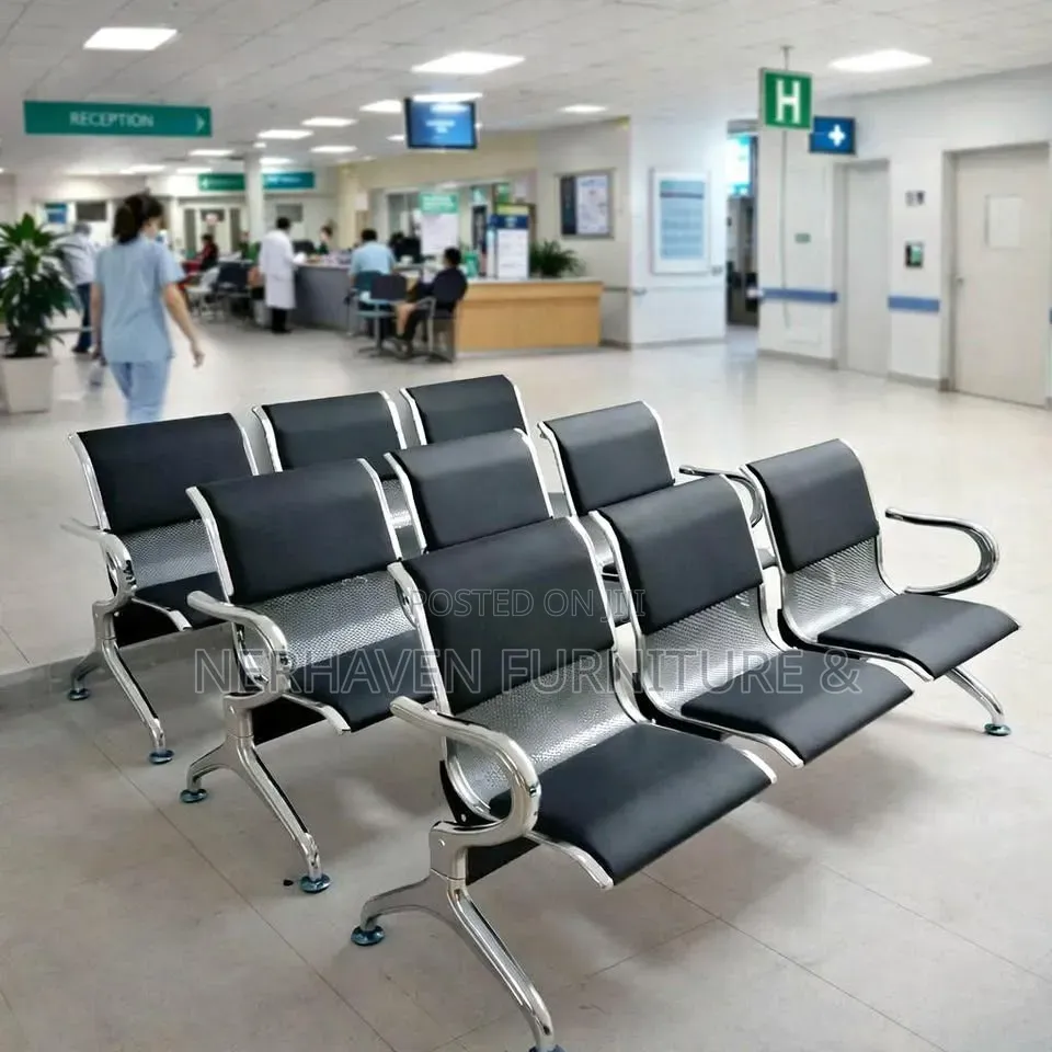 3-Link Padded Office Waiting Bench – Comfortable Visitor Bench