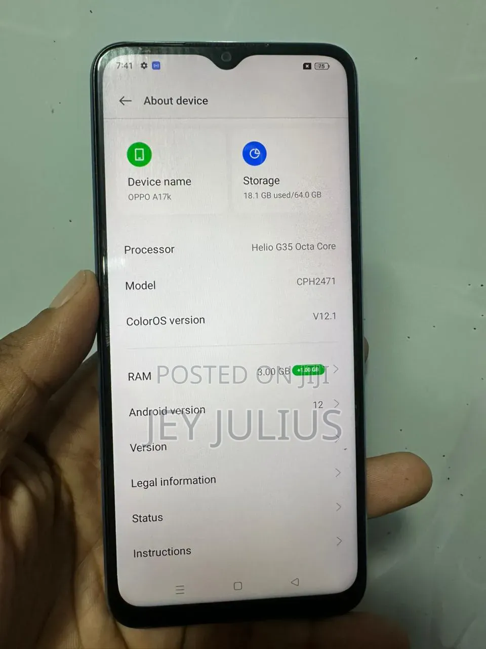 Oppo A17K 64 GB Blue