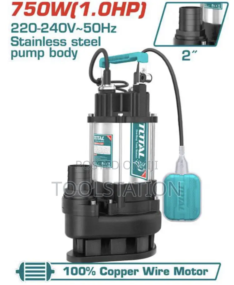 Sewage Submersible Pump 750w(1.0hp) Max.Head:13m Twp775016