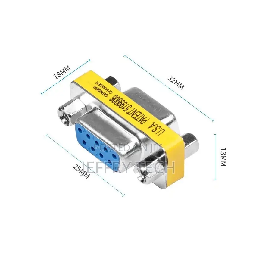 Db9 9 Pin Male to Female Serial Rs232 Adapter Coupler Gender Changer