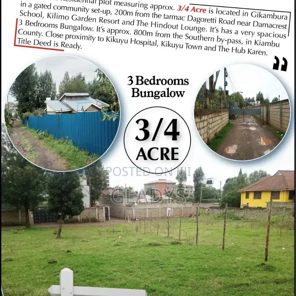 3/4 Acre Of Land In Gikambura In A Gated Community