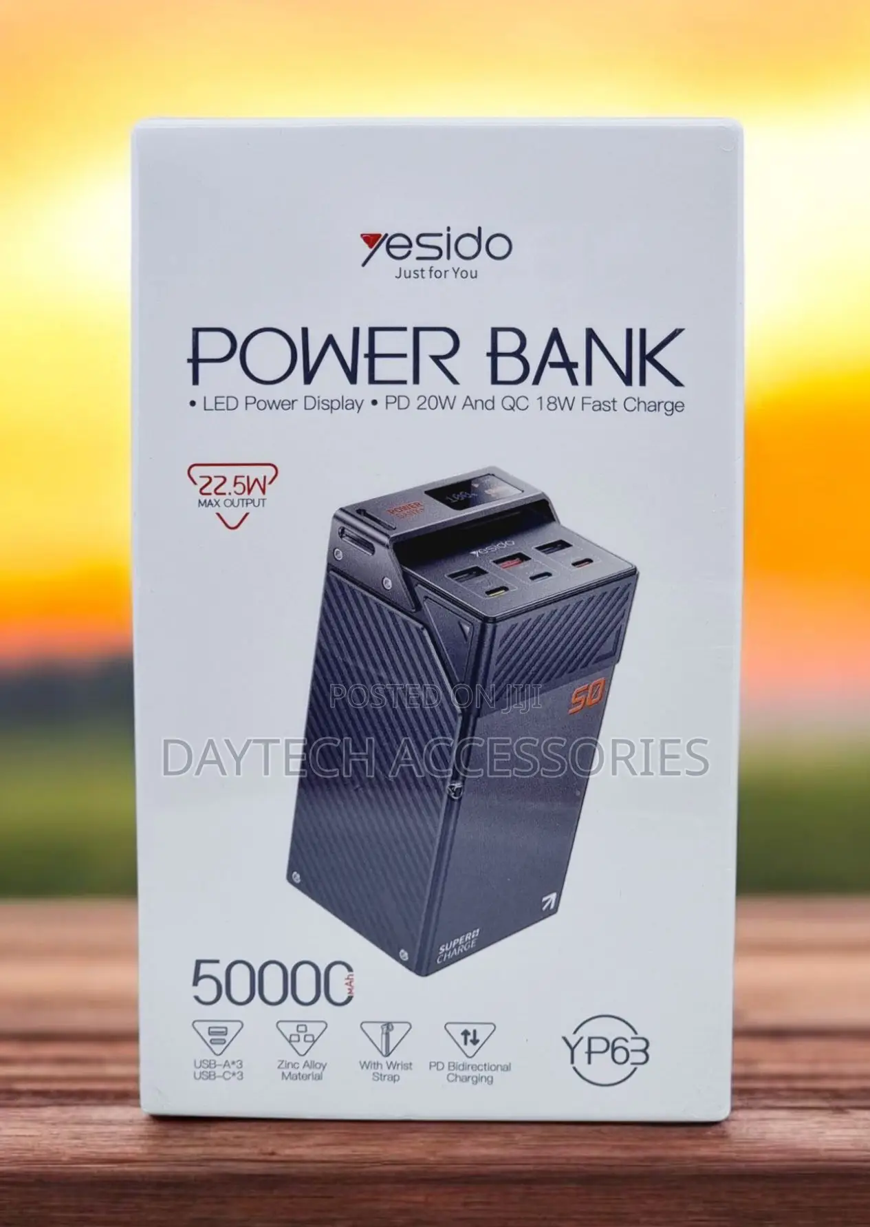The Yesido Yp63 High-Capacity 50,000mah Power Bank.