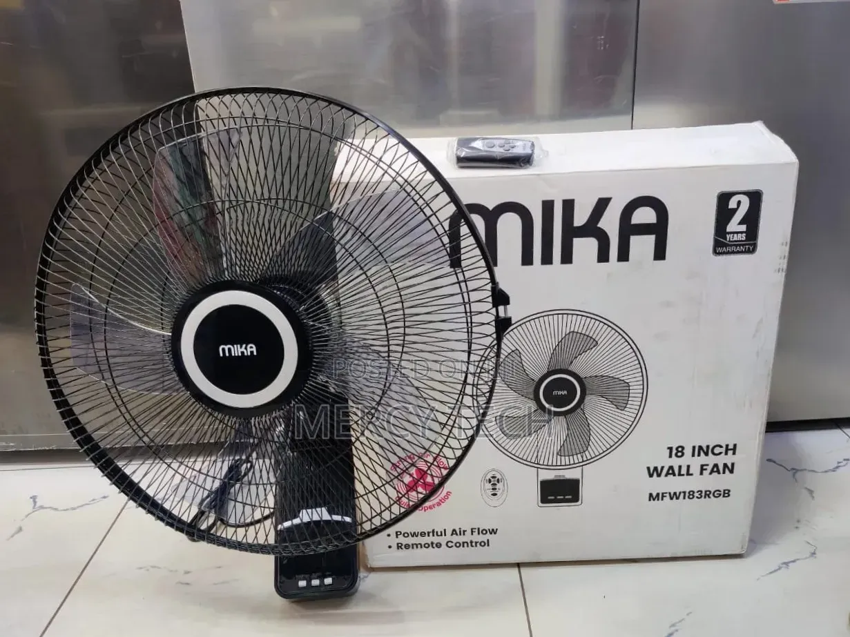 Mika 18 Inch Wall Fan Mfw183rgb With Remote