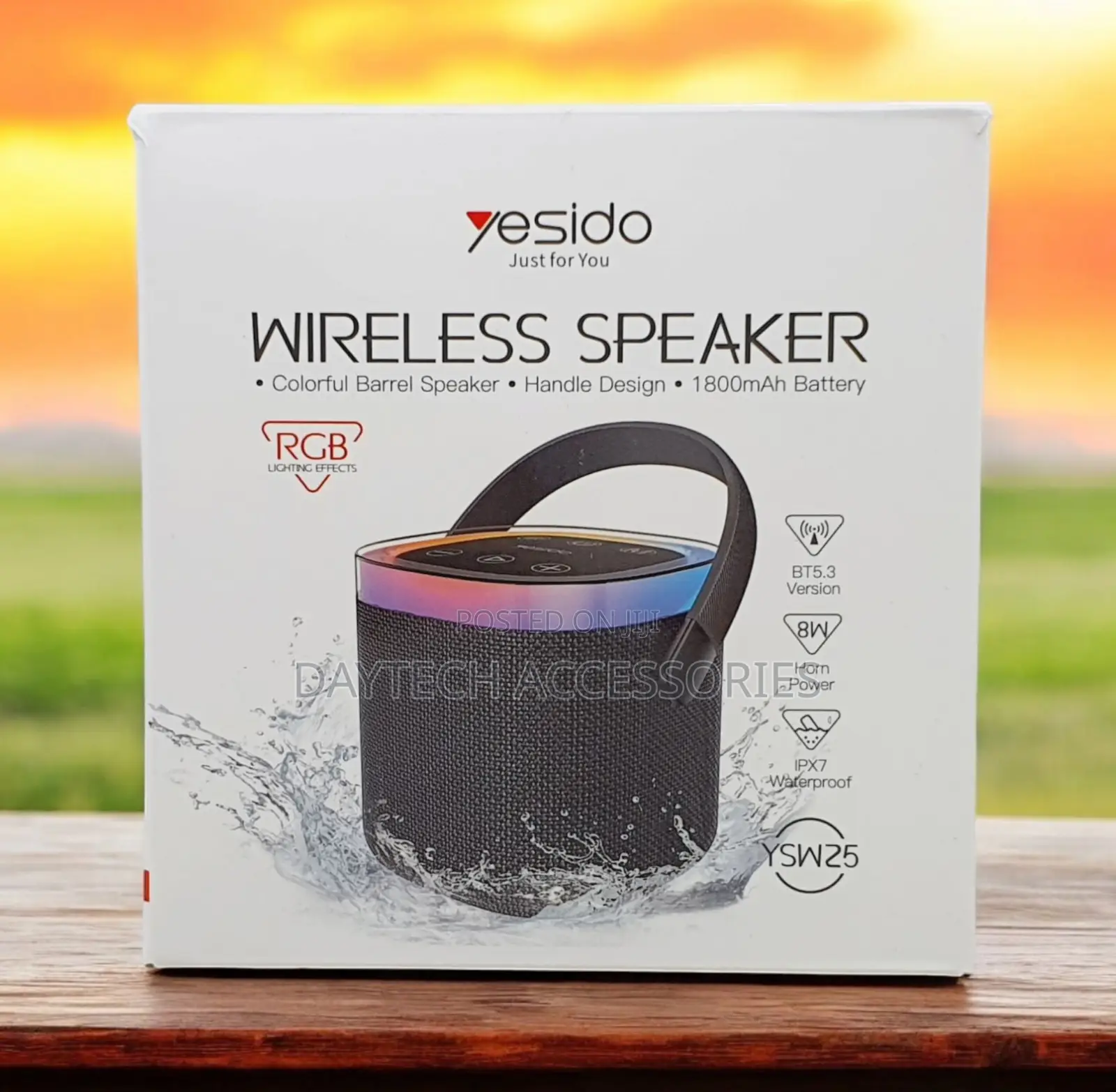 Yesido Ysw25 Portable Wireless Bluetooth Speaker With RGB Lighting.
