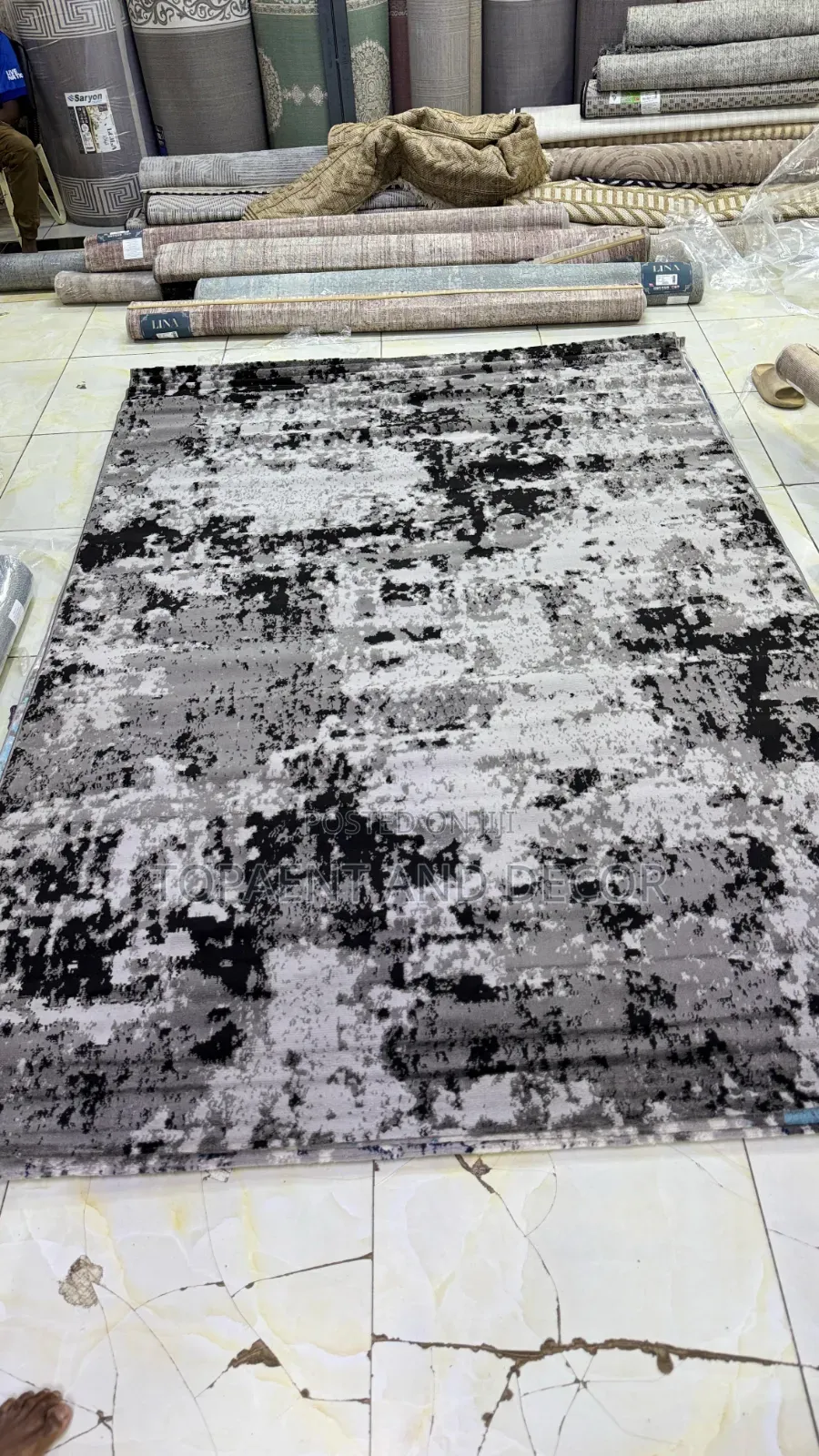 Grey,Black and White Mix Warm House Carpet