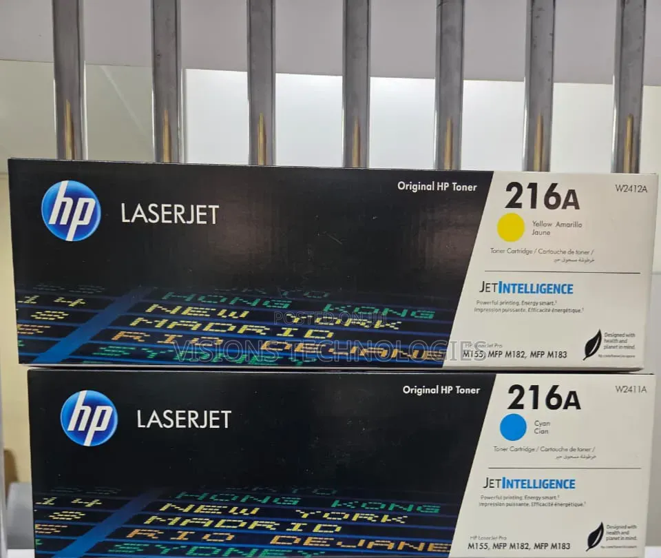 Cyan and Yellow 216a Hp Toners on Offer