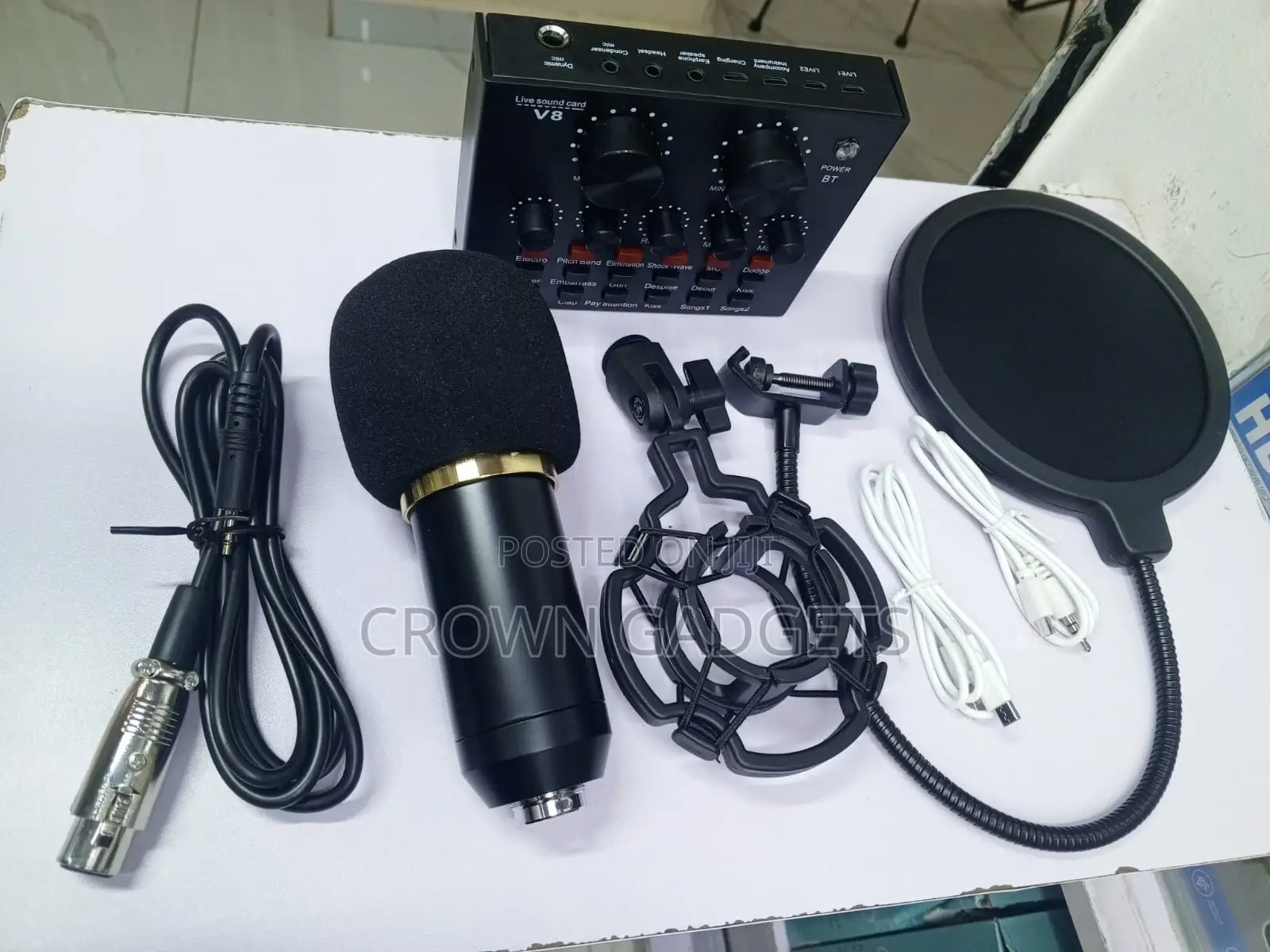 Bm-800 V8 Sound Card Mic Kit Arm Stand Gaming Podcast Set