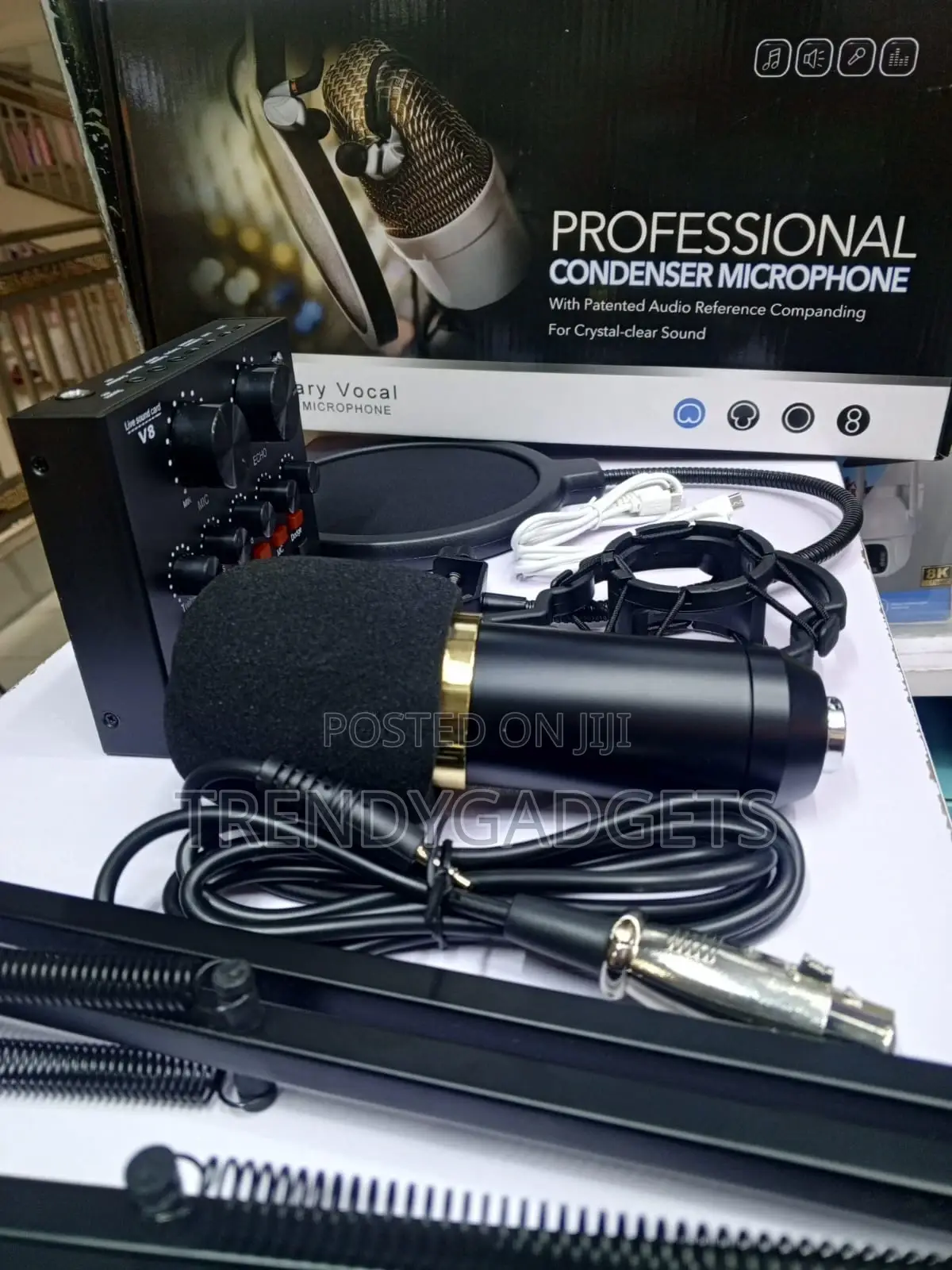 Bm-800 Studio Microphone Bundle With Live Sound Card V8