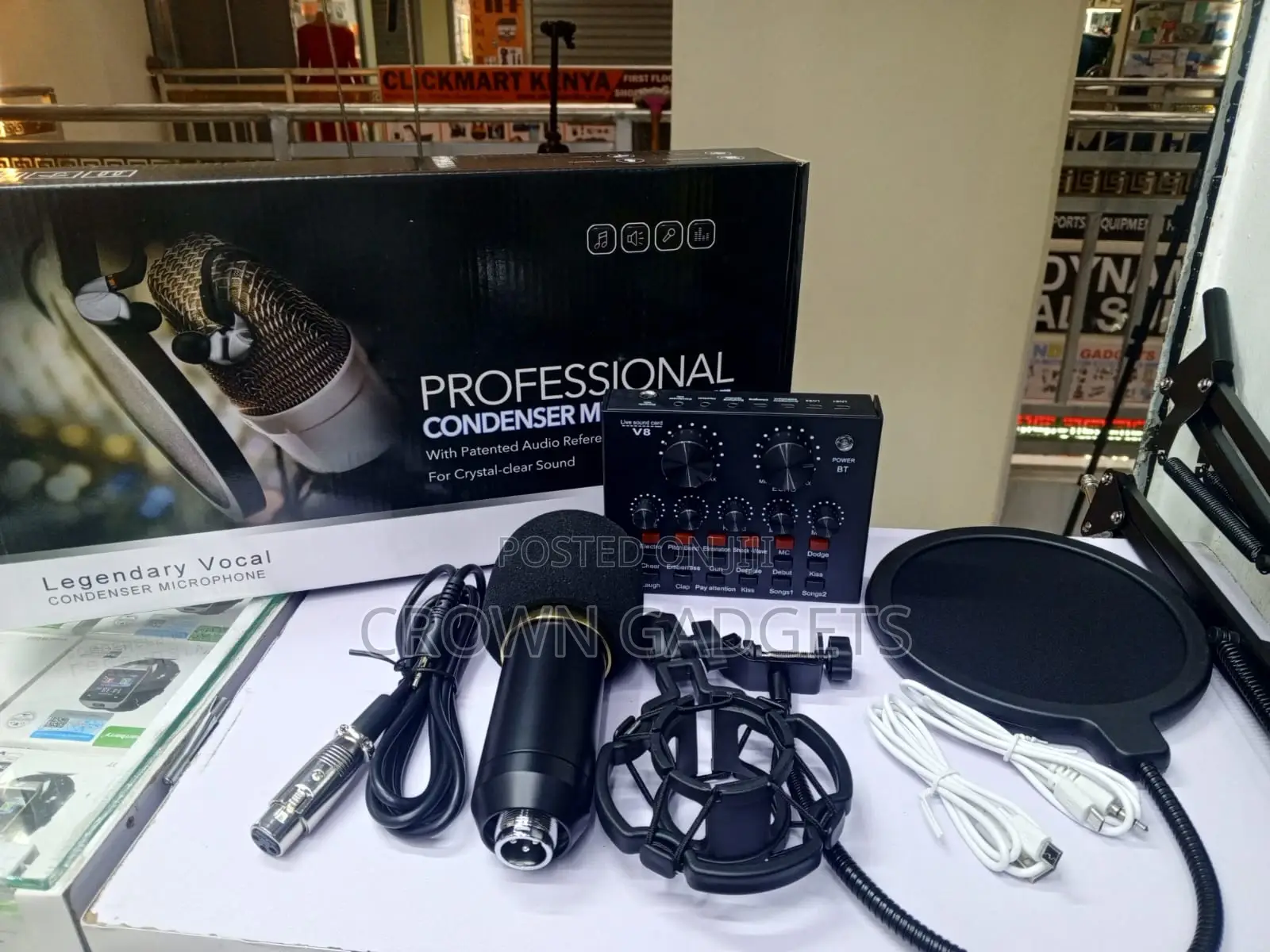 Bm-800 Studio Microphone Bundle With Live Sound Card V8