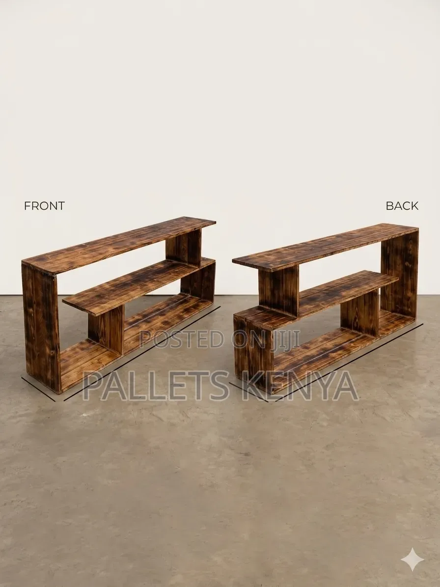 Tv Stand- Blazed Pallet Tv Stand, Rustic Modern Design.