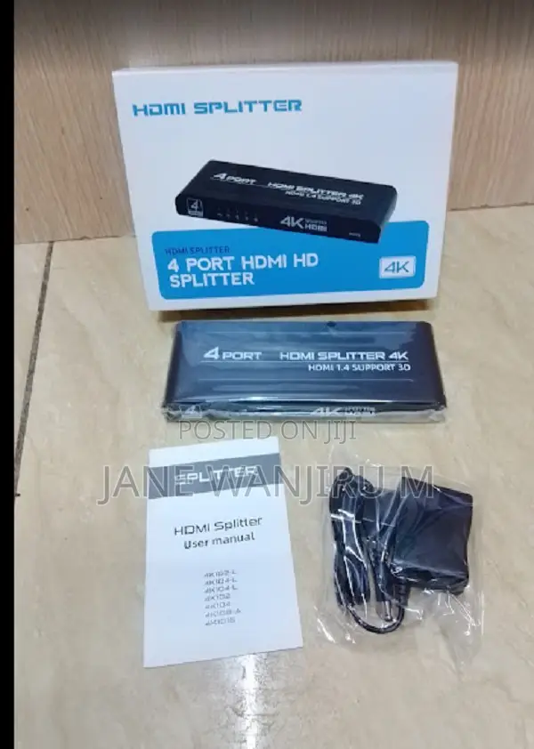 4-Port Hdmi Splitter With Power Adapter