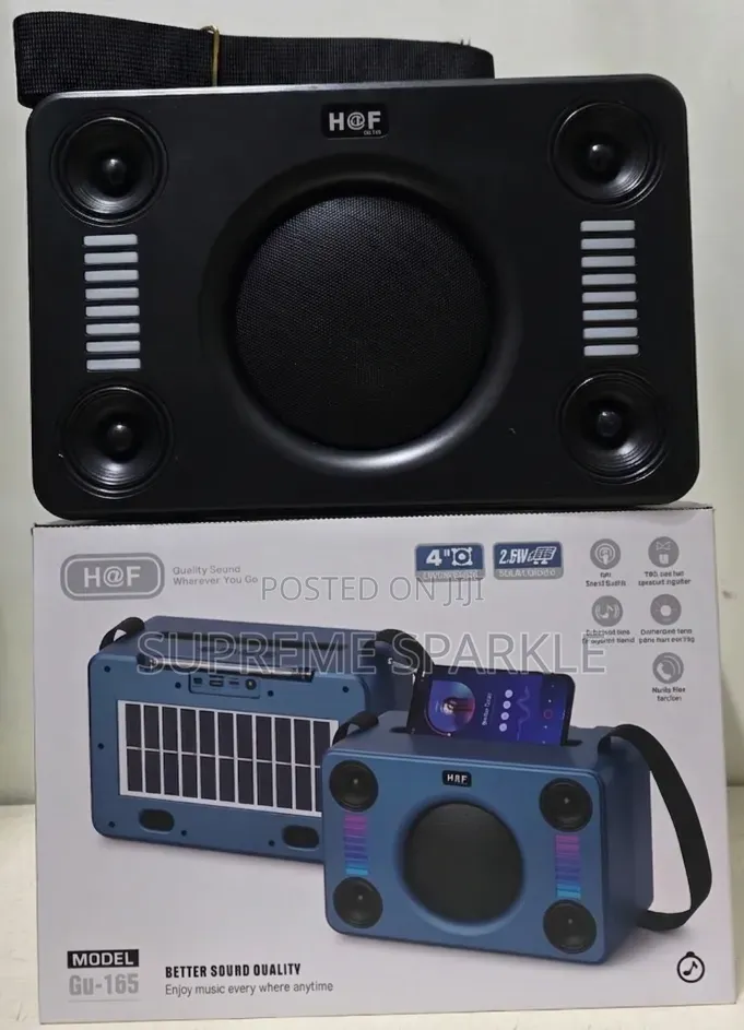 H at F Gu-165 Solar Bluetooth Speaker and Fm Radio.