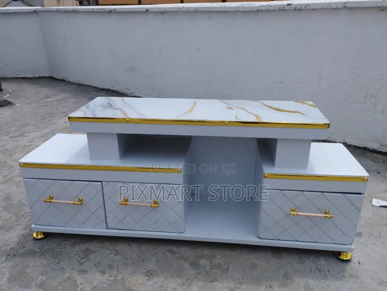 Modern Living Room Tv Stand Marble Finish
