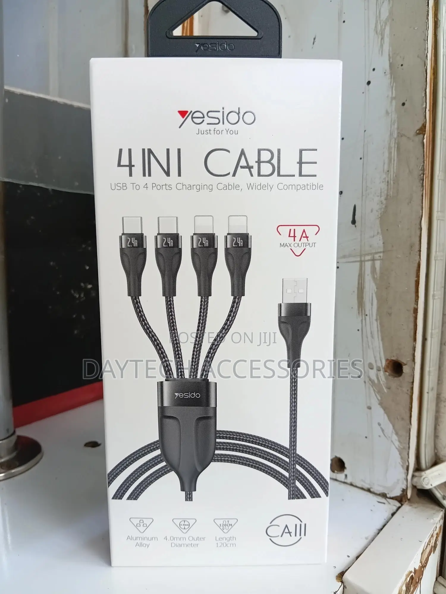 This Is a Yesido Ca111 4-in-1 Black Braided Charging Cable.
