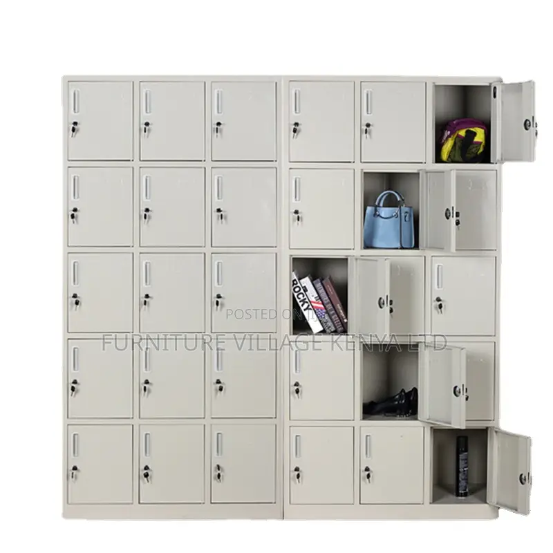 15-Door's Metallic White Gym Locker Cabinet