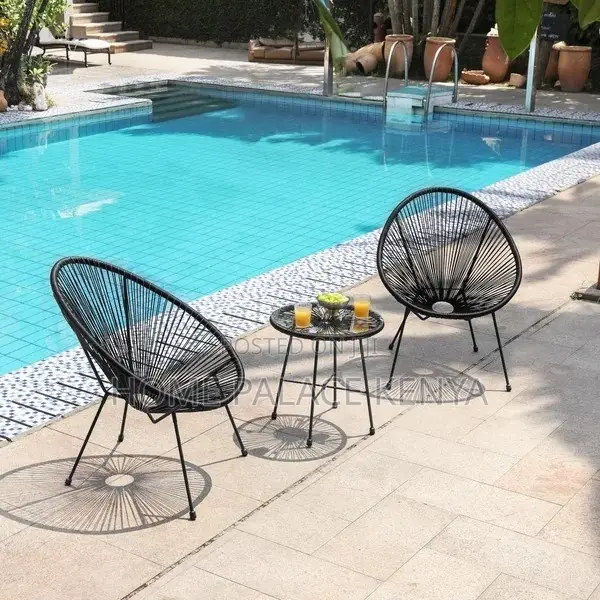 Outdoor Set: Premium 3 Piece Egg Chair Set
