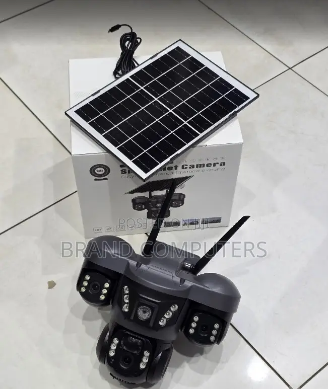 Wifi Triple Lens Solar Powered Three Lens PTZ Camera 2way Audio