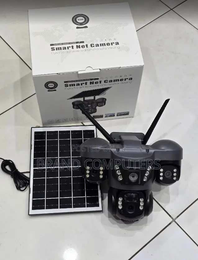 3 Lens Wifi Wireless Solar Powered Outdoor CCTV Security Camera 1080p
