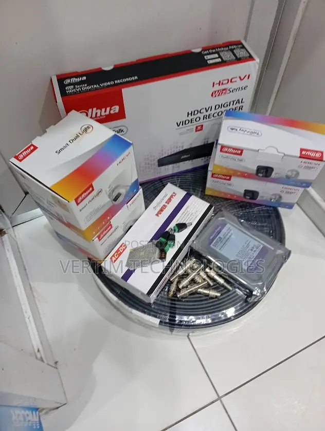 Dahua Full CCTV Installation Kit With 4 Colorvu Cameras