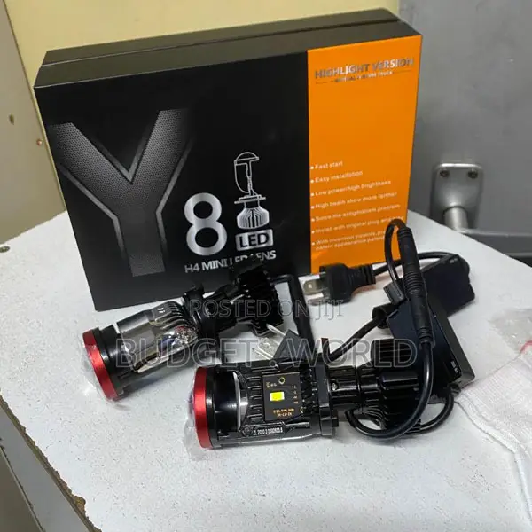 Y7 H4 Mini Led Projector Headlights High Power White Beam Bulbs