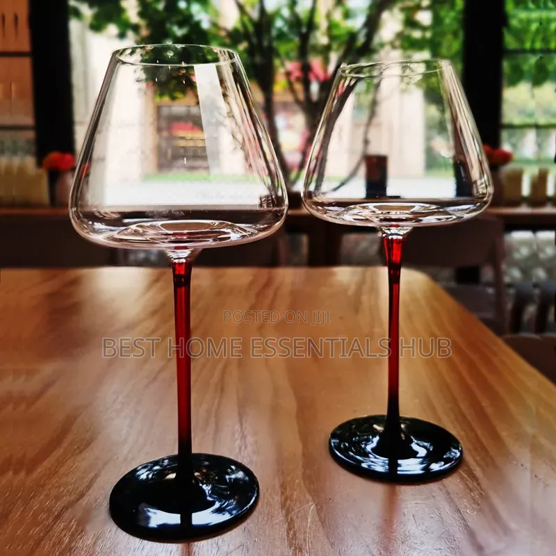 2pc Premium Quality Burgundy Crystal Wine 600ml