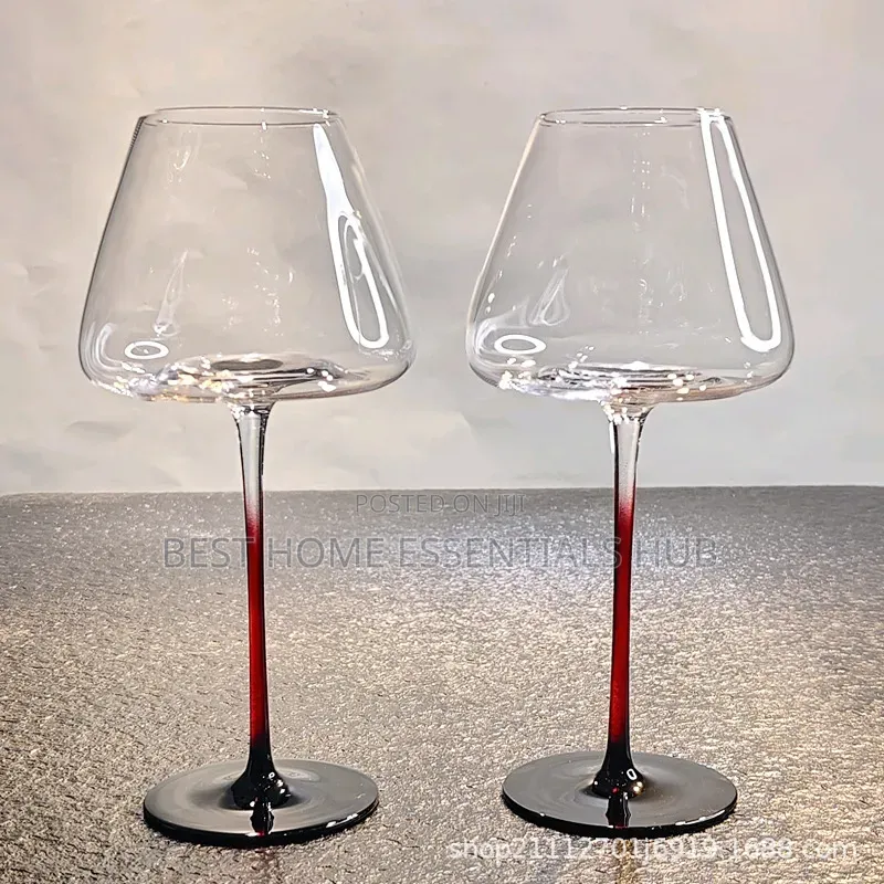2pc Premium Quality Burgundy Crystal Wine 600ml